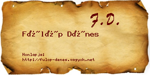 Fülöp Dénes névjegykártya