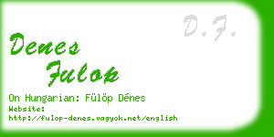 denes fulop business card